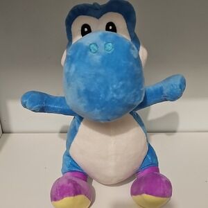 Nintendo Super Mario Blue Yoshi Plush 10 Inch Purple Shoes Official